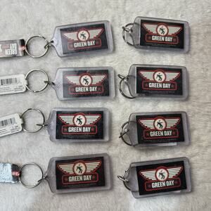 Green Day Wings Logo Acrylic Keychain Vintage Lot 8 Pieces Key O Ring Y2K 2005